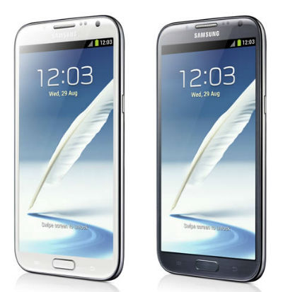 Samsung galaxy note ii với 2 màu chủ đạo