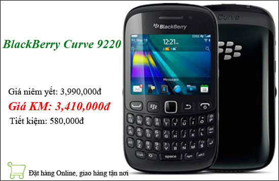 BlackBerry Curve 9220 khuyến mãi lên đến 1 triệu đồng