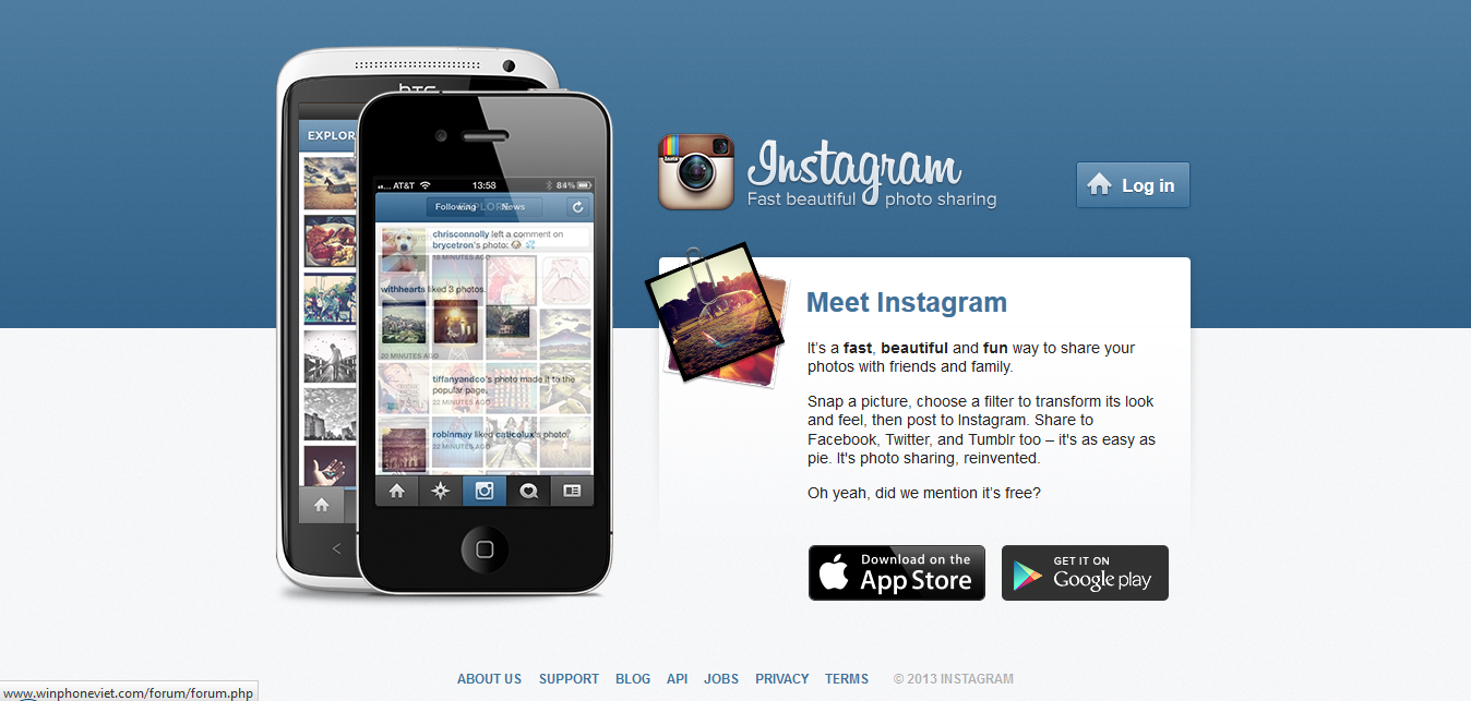 Instagram nền web