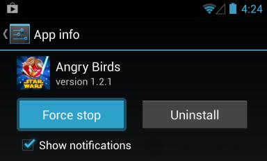 Force stop cũng có thể dừng ứng dụng
