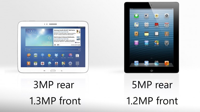 Camera của Galaxy Tab thấp hơn iPad