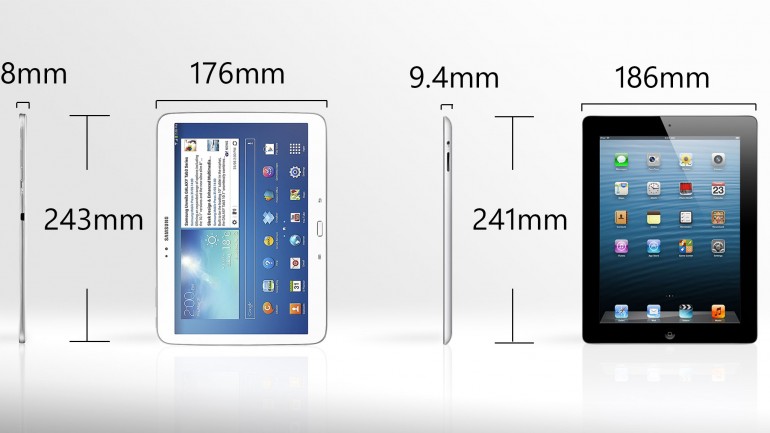 Galaxy Tab 3 dài hơn