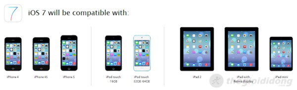 Những iDevice cũ sẽ không thể dùng iOS 7