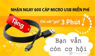 Nhận miễn phí cáp micro USB tại thegioididong.com, bạn vẫn còn cơ hội