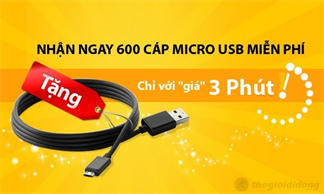 Chương trình “Nhận cáp USB miễn phí chỉ trong 3 phút” đã trở lại