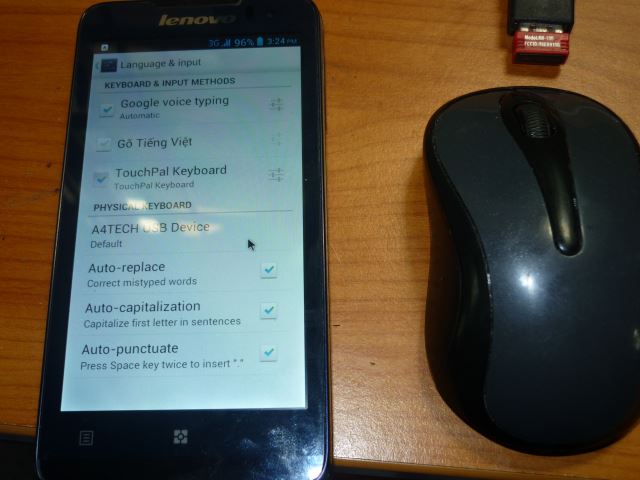 Dùng chuột điều khiển smartphone Android qua USB OTG