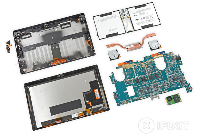 Toàn bộ các linh kiện cấu thành nên Surface Pro 2