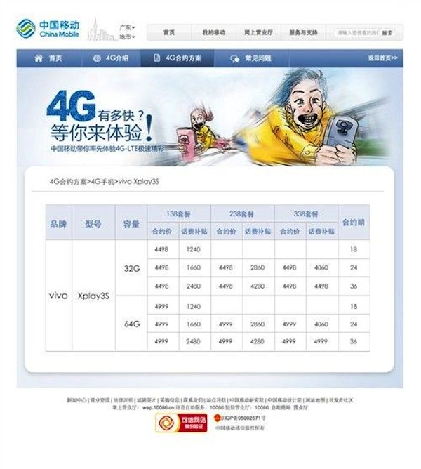 Bảng giá của Vivo Xplay 3S