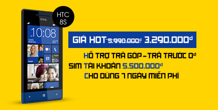 HTC 8S - Giảm đến 2,7 triệu đồng - Tặng Sim 5,5 triệu đồng