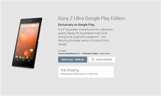 Xperia Z Ultra phiên bản Google được nâng cấp Android 4.4.2
