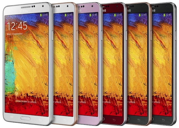 Galaxy Note 3 đã có 6 màu