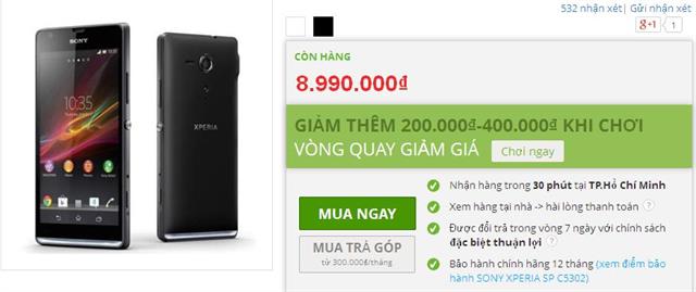 Sony Xperia SP giảm giá tới 1 triệu đồng
