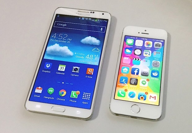 Galaxy Note 3 so với iPhone 5S