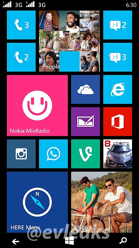 Ảnh chụp màn hình của Lumia 630