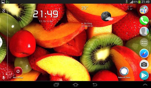 Tất nhiên Wallpape mặc định trên máy vẫn hoạt động tốt trên Robox HD Theme