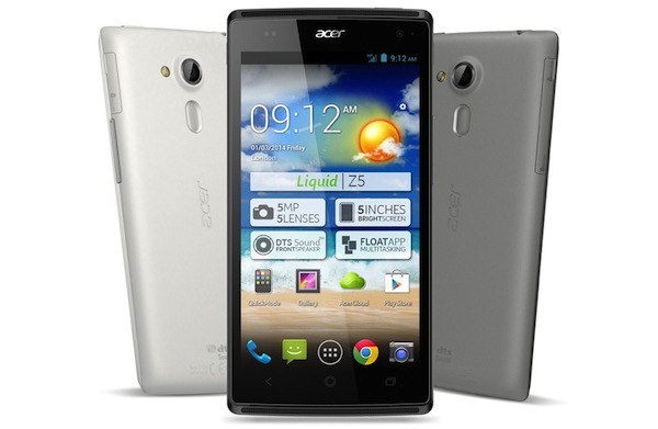 Acer Liquid Z5 có màn hình 5 inch