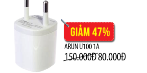 Adapter Arun U100 1A mới đến 90% - Giảm 47% Adapter Arun U100 1A mới đến 90% - Giảm 47%