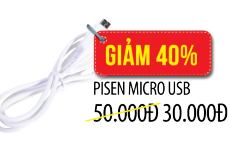 Cáp điện thoại Pisen Micro USB mới đến 90% - Giảm 40% Cáp điện thoại Pisen Micro USB mới đến 90% - Giảm 40%