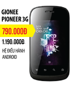 Gionee Pioneer 3G - Giảm ngay 400,000đ Gionee Pioneer 3G - Giảm ngay 400,000đ