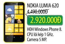 Điện thoại đã dùng Nokia Lumia 620 mới đến 90% - Giảm ngay 1,570,000đ Điện thoại đã dùng Nokia Lumia 620 mới đến 90% - Giảm ngay 1,570,000đ