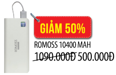 Pin sạc dự phòng Romoss 10400 MAH mới đến 90% - Giảm 50% Pin sạc dự phòng Romoss 10400 MAH mới đến 90% - Giảm 50%