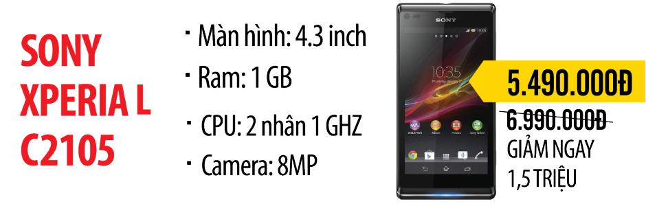 Sony Xperia C2105 - Giảm ngay 1,5 triệu Sony Xperia C2105 - Giảm ngay 1,5 triệu