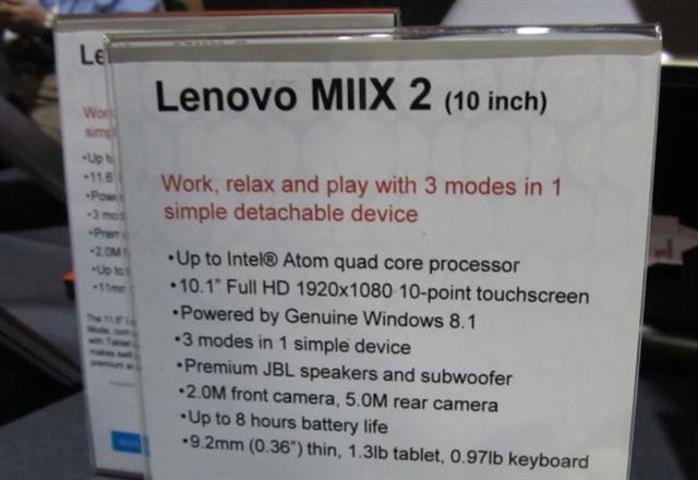 Bảng thông tin cấu hình sơ bộ cho phiên bản Lenovo Miix 2 10 Bảng thông tin cấu hình sơ bộ cho phiên bản Lenovo Miix 2 10