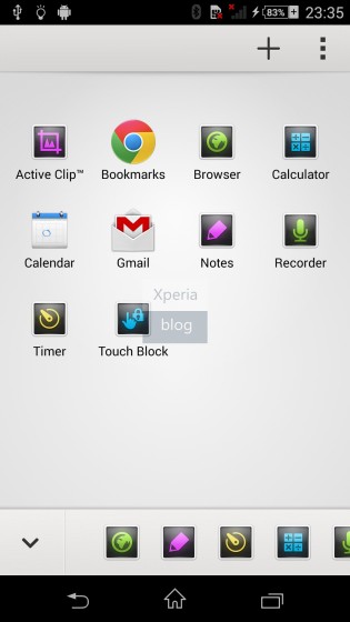 Phần Small apps có thêm tiện ích Touch block