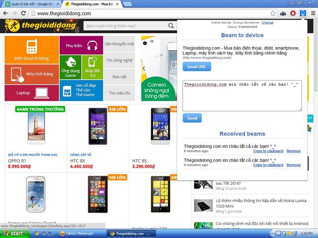 Gửi tin nhắn đến thiết bị Android