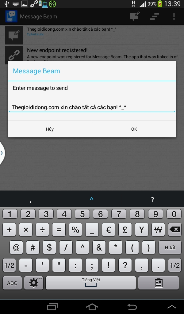 Bấm vào hình cây bút với lá thư nằm ở phía trên để soạn thảo và gửi tin nhắn đi