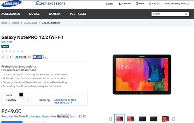Đặt trước Galaxy Note Pro 12.2 nhận ngay Gamepad cực chất