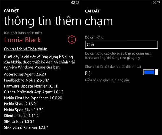 Tính năng chạm 2 lần để mở khóa trên Lumia Black