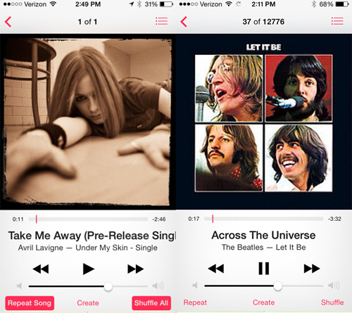 Đổi giao diện nghe nhạc