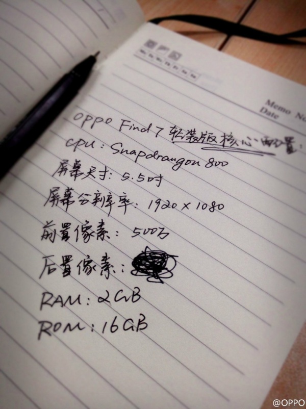 Lộ cấu hình Oppo Find 7 phiên bản 