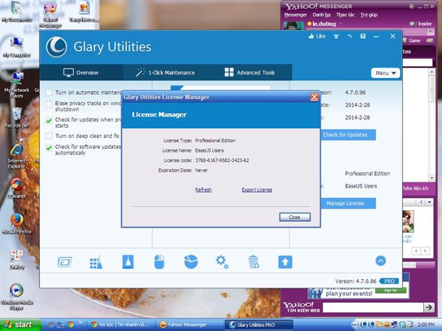 Nếu việc đăng ký sử dụng miễn phí thành công, hộp thoại sẽ hiển thị thông tin như hình trên (bấm vào chữ Pro để xem)