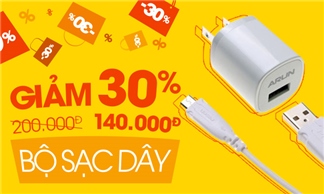 Giảm giá 30% bộ sạc dây cho khách hàng đã từng mua điện thoại tại thegioididong.com