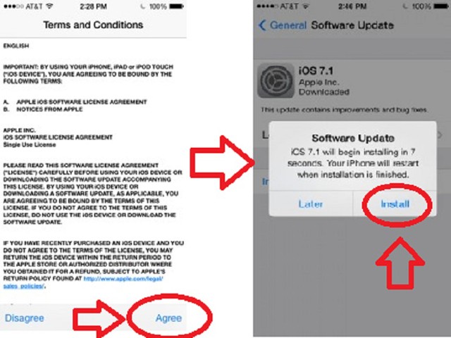 Nâng cấp IOS 7.1 trên iPhone, iPad