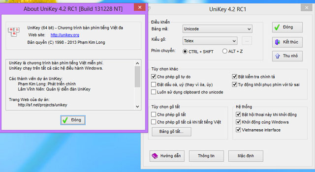 Unikey 4.2 RC1 – phiên bản mới dành cho Window 8