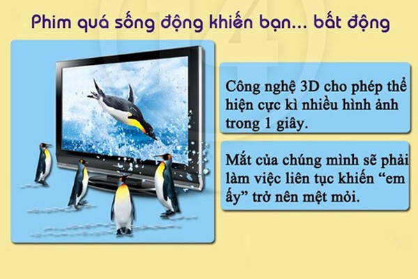 Để bảo vệ mắt khi xem TV 3D