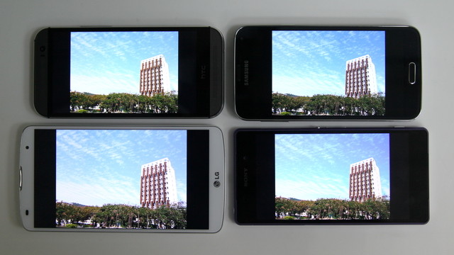 Galaxy S5, G Pro 2, Xperia Z2 và One M8 đọ độ nét màn hình