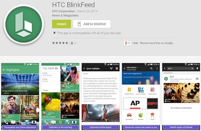 HTC One M8 BlinkFeed