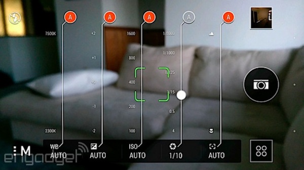 Giao diện ứng dụng camera trên HTC One M8