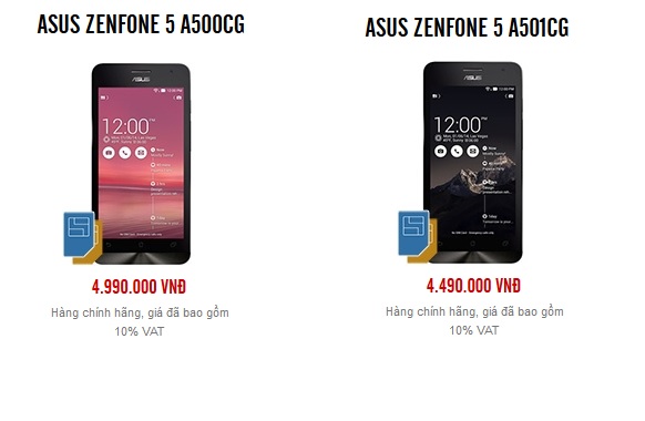 Giá bán của hai phiên bản