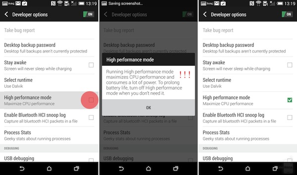 Dánh dấu vào ô High Performance Mode