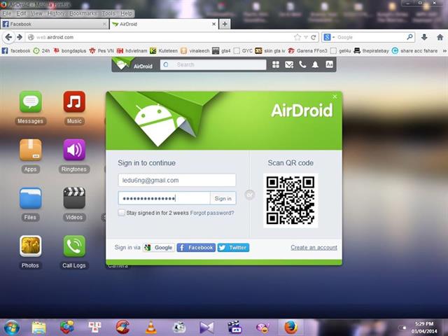 Bây giờ bạn hãy đăng nhập vào tài khoản khi nãy mà bạn đã đăng nhập trên thiết bị Android