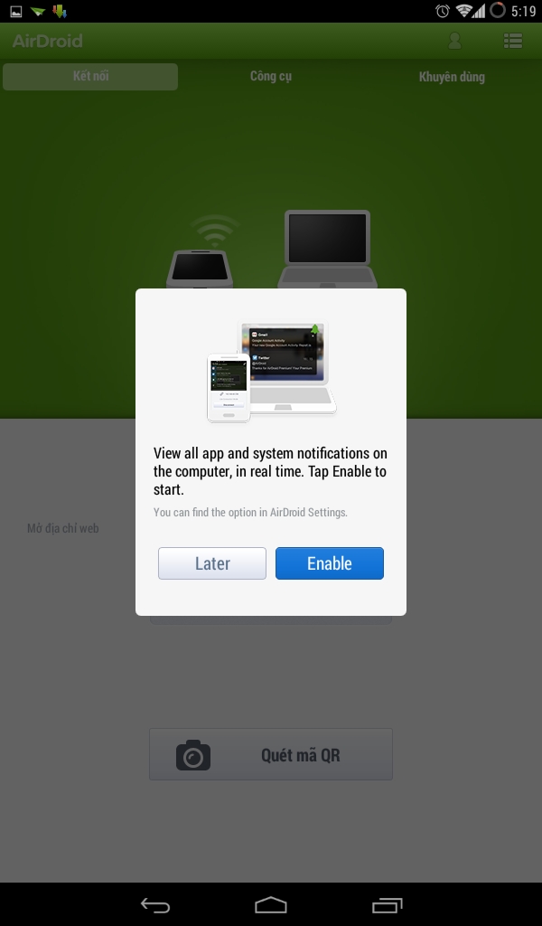 Để tránh phiền phức với những ứng dụng khác khi bạn chưa muốn tìm hiểu đến chúng, thì hãy bấm chọn Later