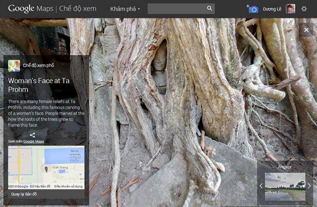 Mặt người phụ nữ ở Ta Prohm