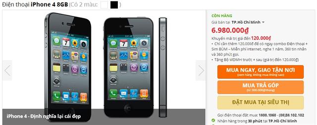 iPhone 4 giảm giá