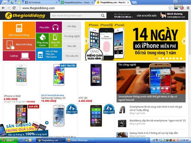 Các tab được ghim nằm gọn bên cánh trái