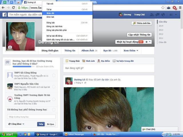 Tùy trường hợp mà bạn muốn Nhân đôi thêm một tab khác như thế